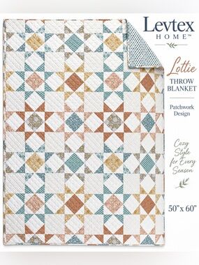Levtex Home Lottie Patchwork Quilted Throw Blanket 50” x 60” Multicolor